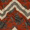 1 Yard White and Orange Paisley and Chevron Well Travelled Trails Print Stretch Cotton Sateen Fabric